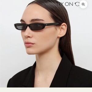 The Attico Black Rectangular Sunglasses